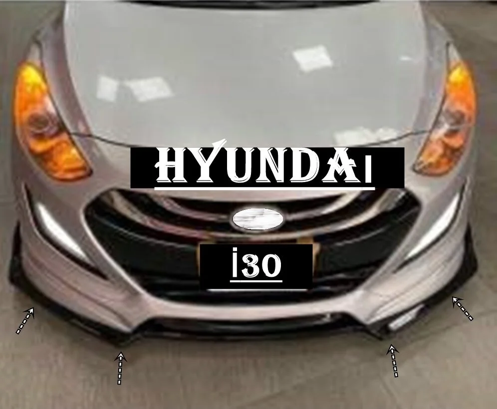 For Hyundai i30 Front Bumper Attachment Lip 2007-2020 Piano Glossy Black Splitter Diffuser Universal Spoiler Bumper Mud Flaps