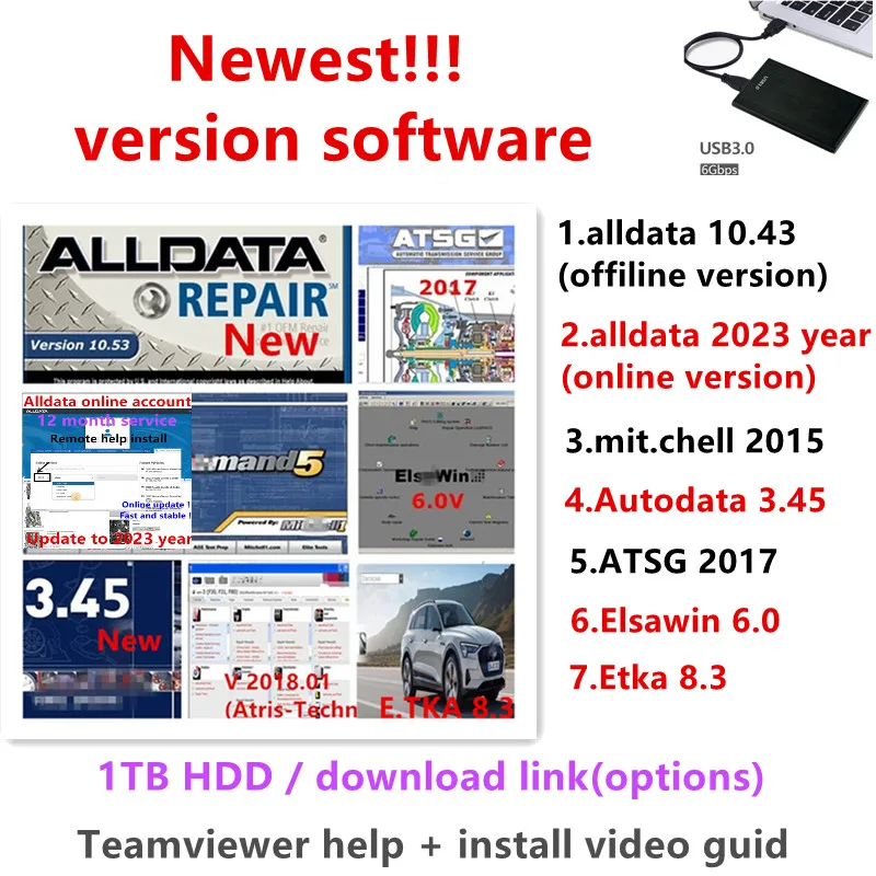 Newest alldata 2023 year online software auto repair Alldata 2014 year autodata 3.45 mit chell 2015 elsawin 6.0 etk.a 8.3 Stakis