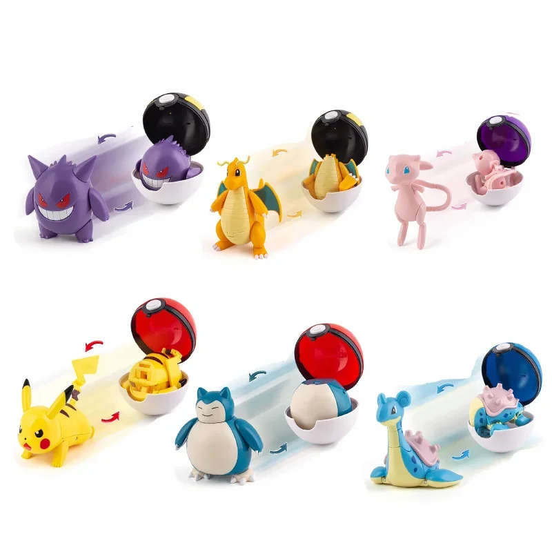 Figurines d'action Pokémon pour enfants, Pikachu, Dragonite, Gengar, Mew, Sicilax, pouvez-vous arados, Lapras, Poke Ball, Lunala Gift, Anime Toys