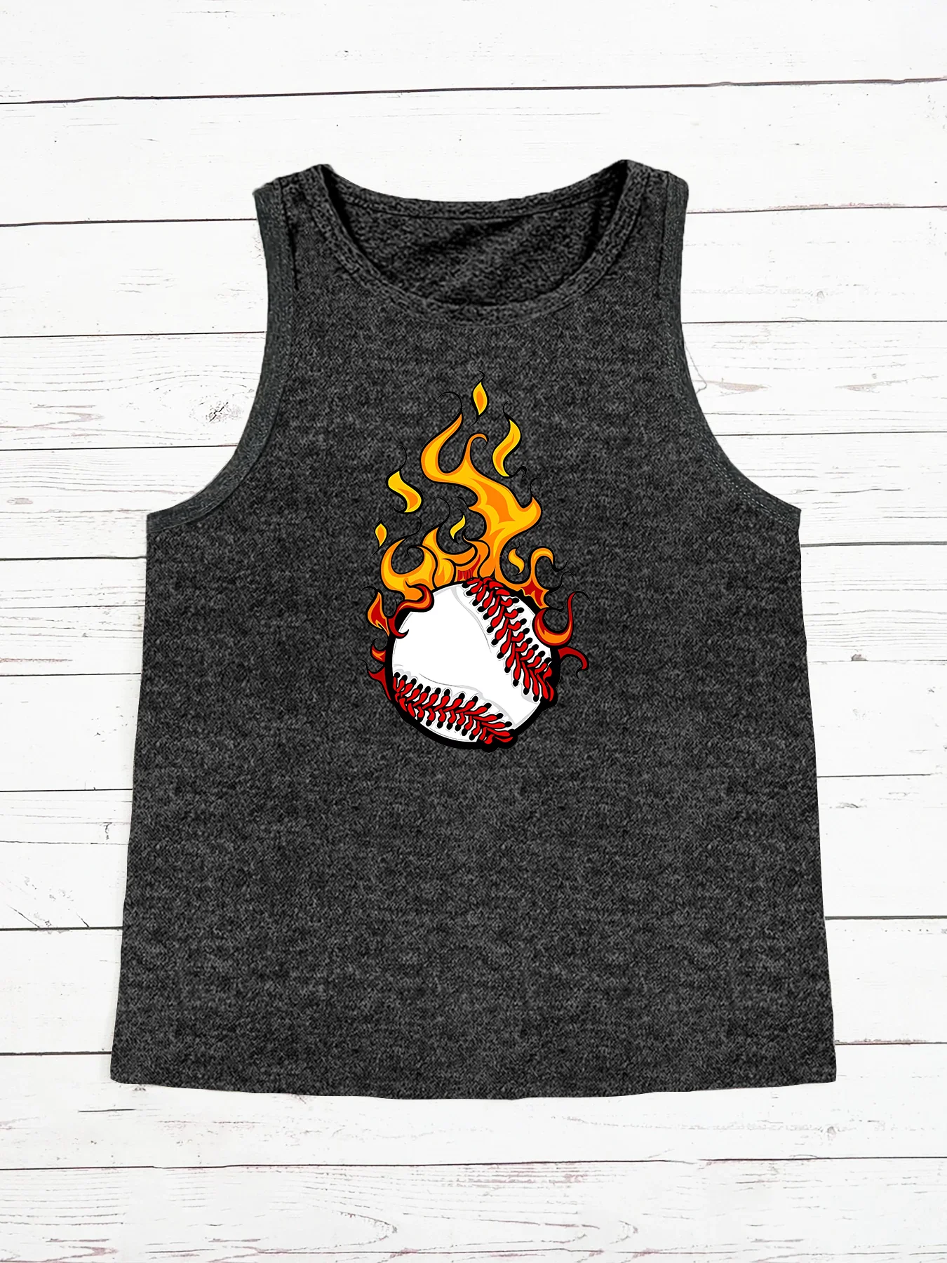 Liebe feurige Baseball Basebal Fans Mode lustige Sport Frauen Tank Top lose o Hals ärmellose lässige Tank