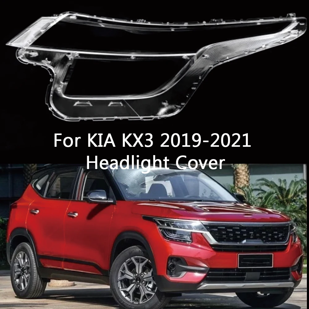 Front Headlight Cover For KIA KX3 Seltos 2019 2020 2021 Head Light Glass Lights Shell Lampshade Headlamp Mask Lens