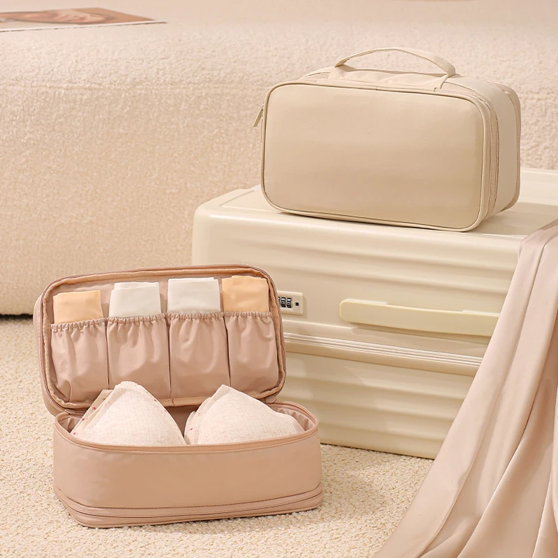 Bolsa gruesa mejorada para sujetador de doble cara, bolsa de almacenamiento práctica de gran capacidad, organizador de calcetines y ropa interior para viajes de negocios