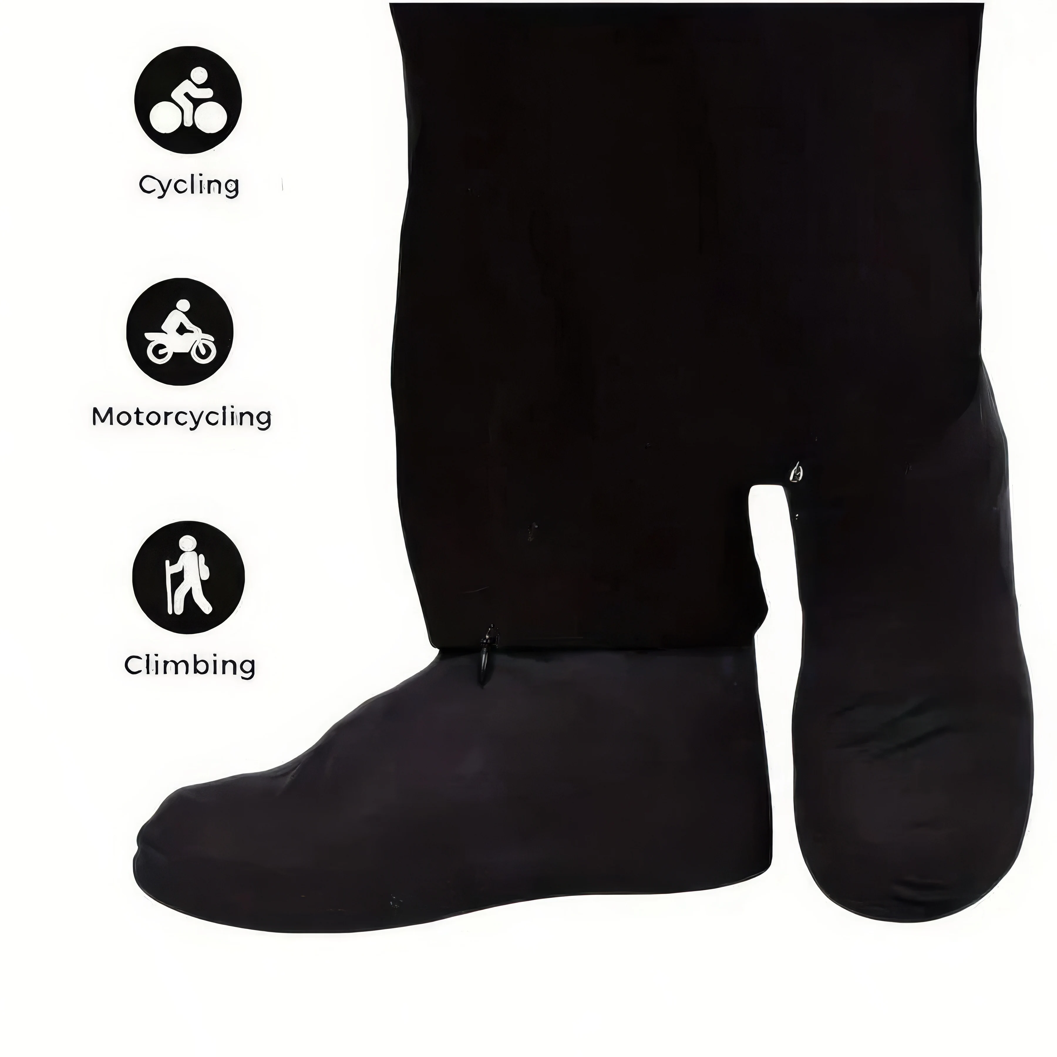 1 غطاء حذاء مطر من اللاتكس مقاوم للماء باللون الأسود/الأبيض، متين وقابل لإعادة الاستخدام، يستخدم للتنظيف والزراعة وركوب الدراجات #6