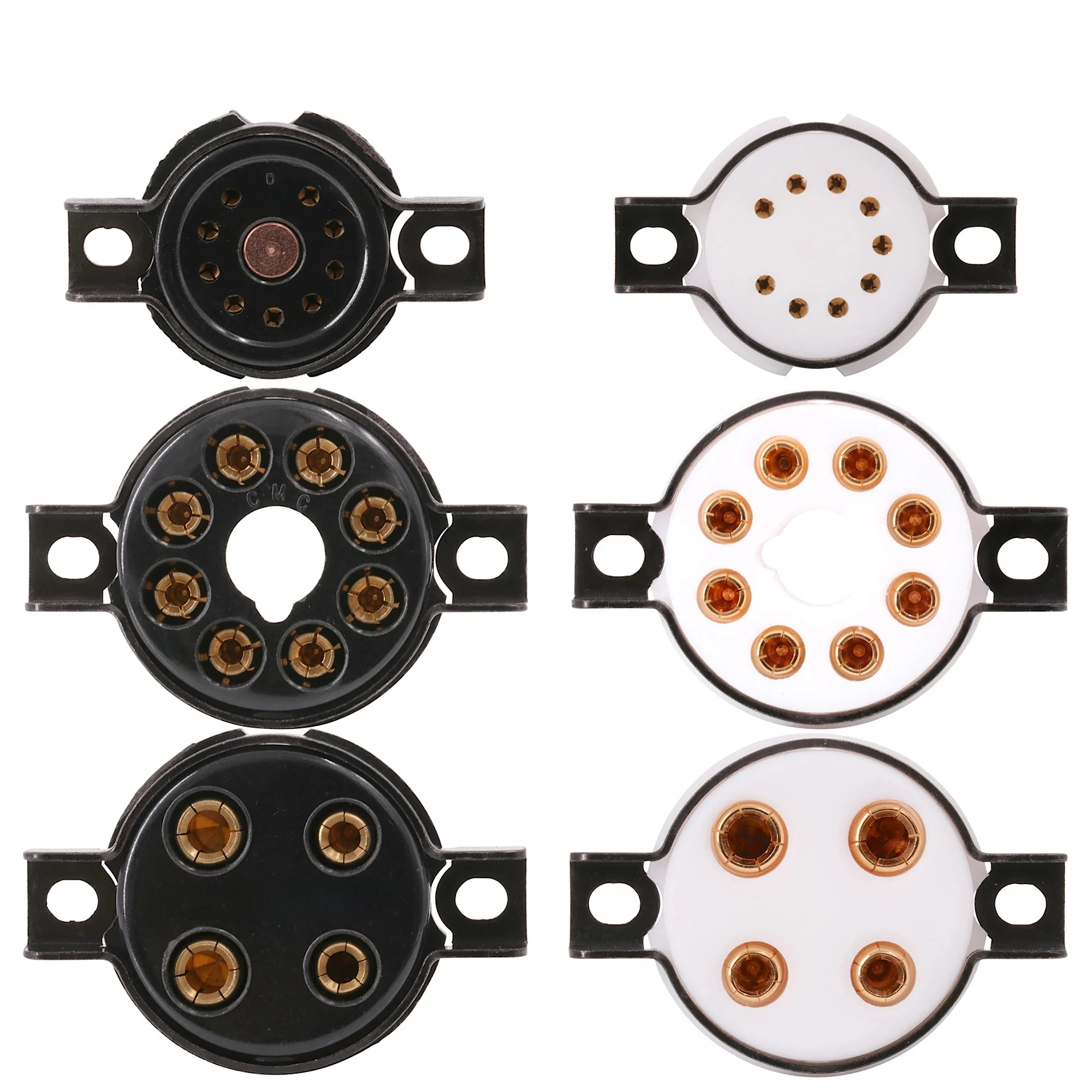 CMC bakelitu PTFE gniazda lamp próżniowych podstawy 4pin 8pin 9pin do 2A3 300B KT88 EL34 12AX7 ECC81 ECC82 6550 274B w stylu Vintage Hifi DIY — zdjęcie 2