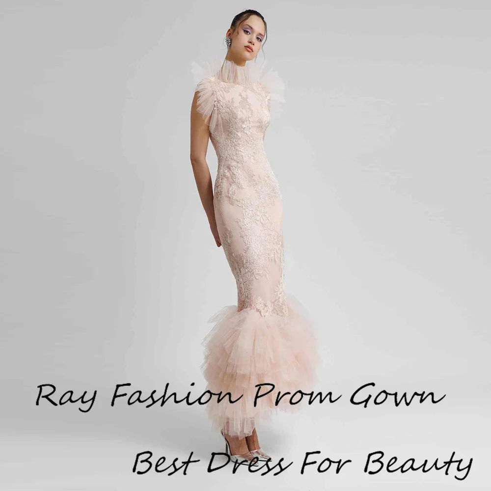 

Ray Elegant Evening Dress Sexy فستان حفلة موسيقية Luxury Lace Tulle Bodice Formal Christmas Cocktail Prom Gown For Sexy Women