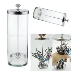 Disinfection Glass Jar Tools Germicide Jar Non-slip sanitizing for Barber Styling Tool Comb Scissors Manicure