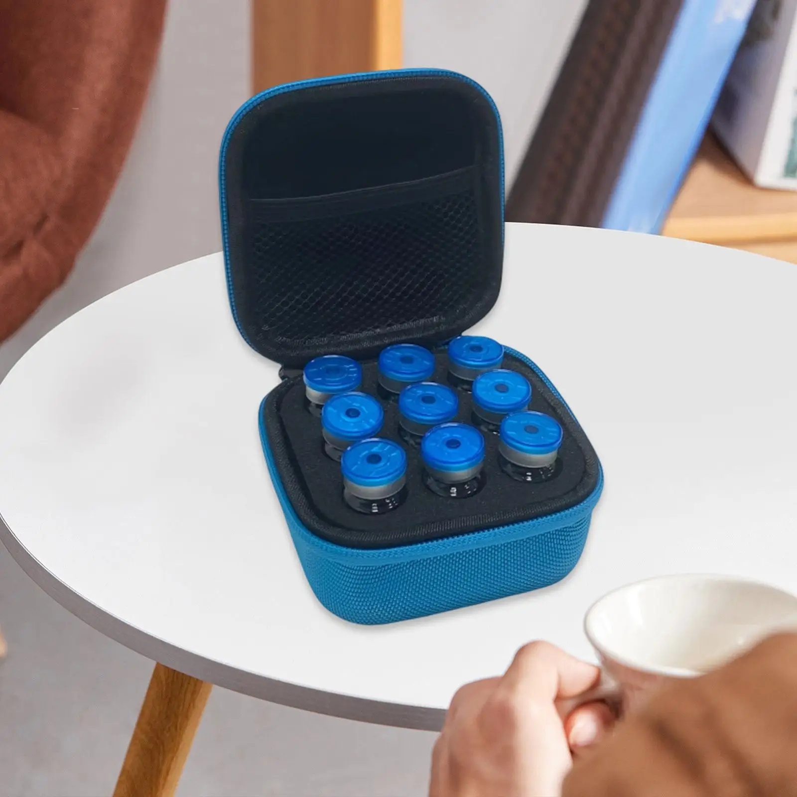 10ML 9/15 Vials Insulin Cooler Case EVA Waterproof Insulin Vials Portable Organizer Essentials Oil Case, for Trip Storage Tools