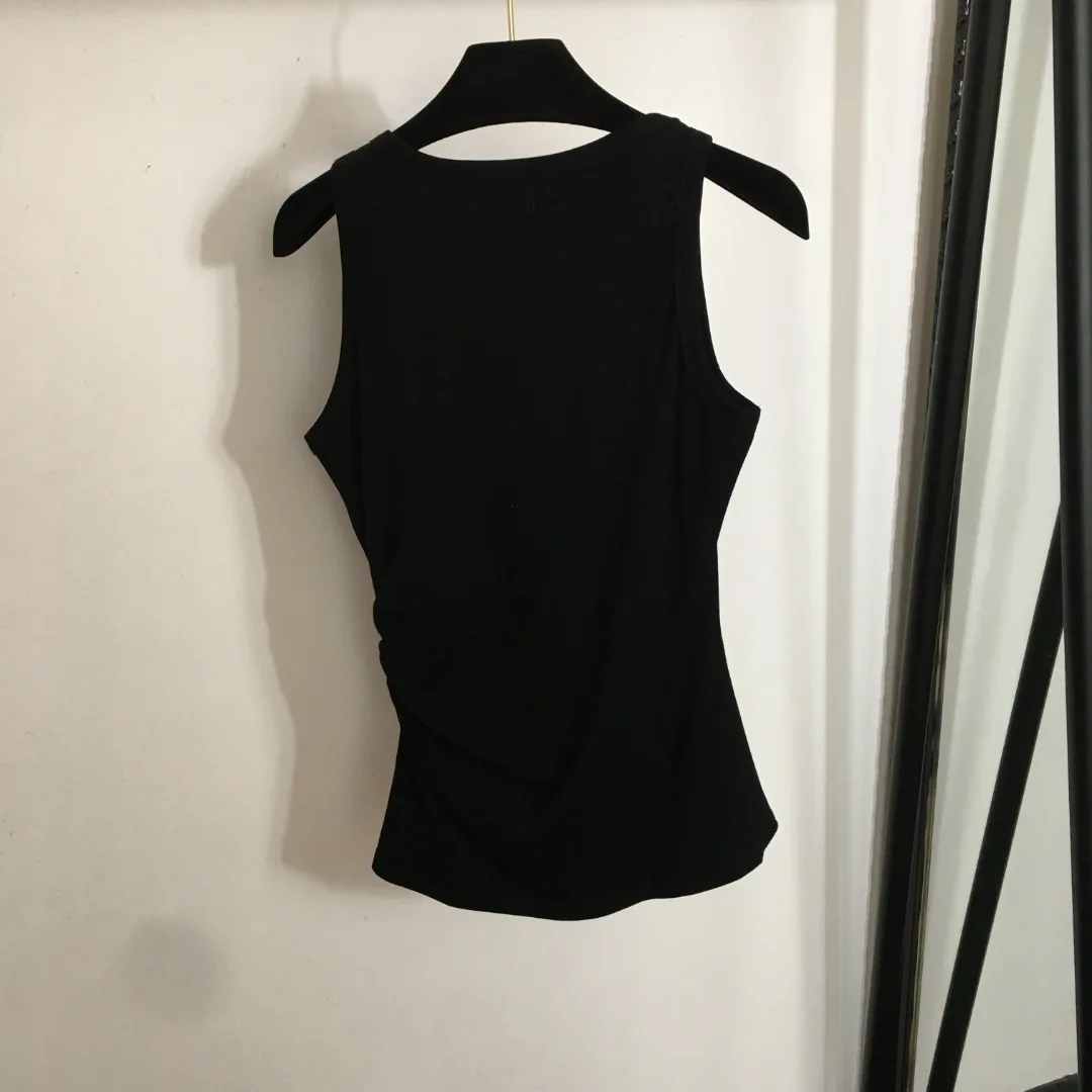 

2025 Summer Fashion Women's Clothing Waist Slimming Pattern Embroidery Pure Cotton Comfortable Close-fitting Camisole