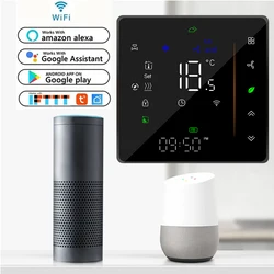 Qiumi Smart Wifi Color Thermostat Air Conditioning Temperature Controller Works with Alexa Google Home, 95~240V AC