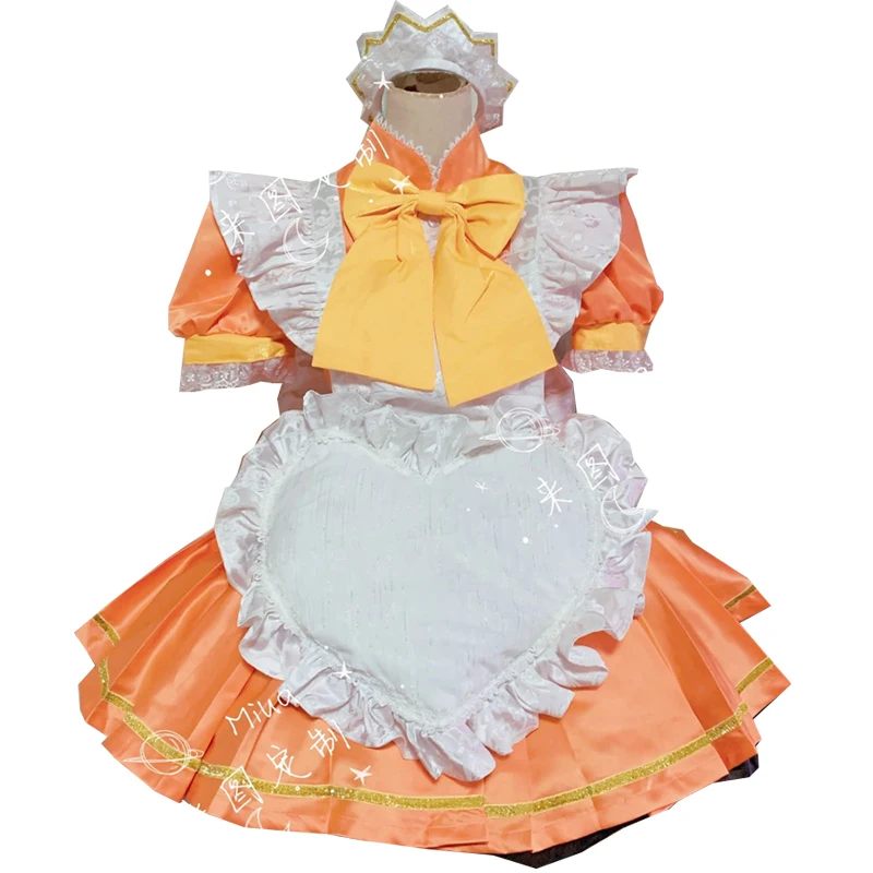 Custom Made Huang Bulin  Cosplay Costume Yellow Maid Dress Apron Uniform Women Anime Outfits Halloween Suits Tailor Clothes