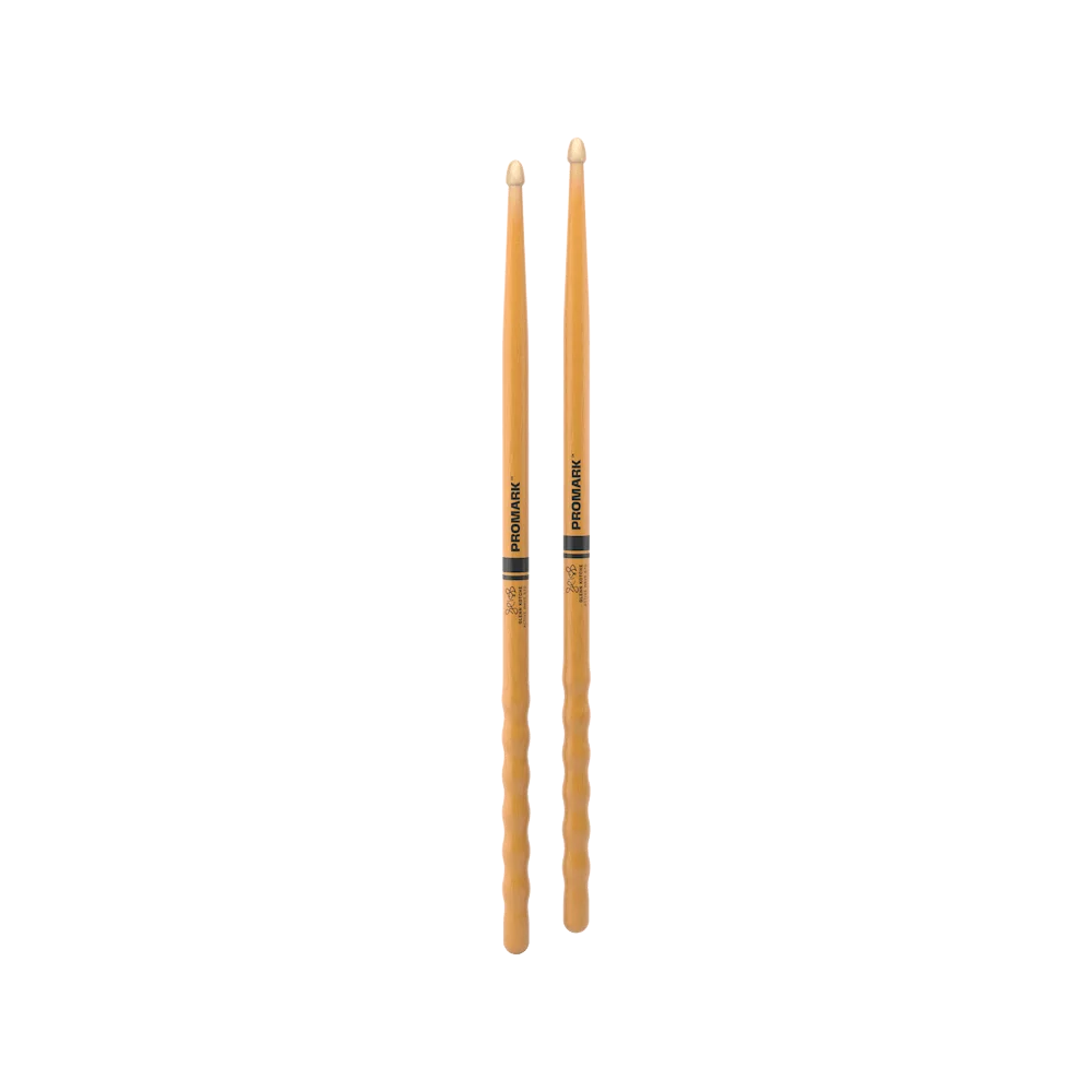 Promark by D\'addario American Hickory Glenn Kotche Active WaveHandle 570 Drumsticks, Wood Tip, ActiveGrip Coating