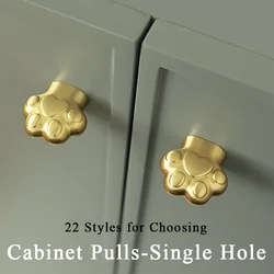 [Factory Wholesale] Single Hole Luxury Brass Cabinet Pulls Premium Bookcase Handles High Quality Pulls Simple Wardrobe Pulls