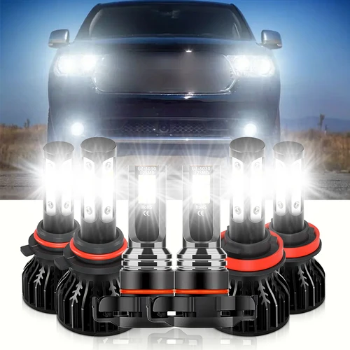 Imagen 1 del producto Para Dodge Durango 2011 2012 2013 cargador 2011-2014 bombillas de faros LED 20000LM 120W luces de cabeza 360 de alta potencia 6000K faros antiniebla