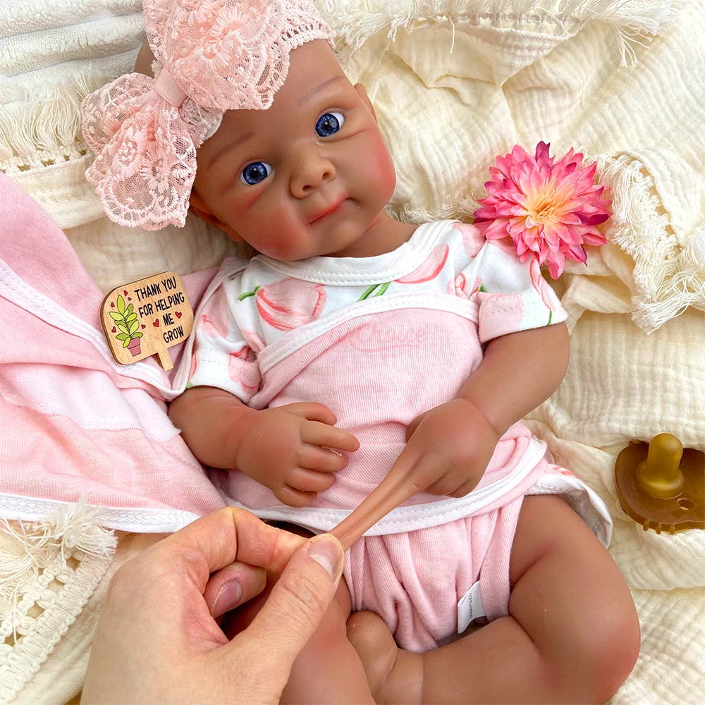 Full Silicone Reborn Doll 20“Lifelike Skin Details Handmade Real Touch 1:1 Weight Washable Stretchable Emotional Companion Gift view 4