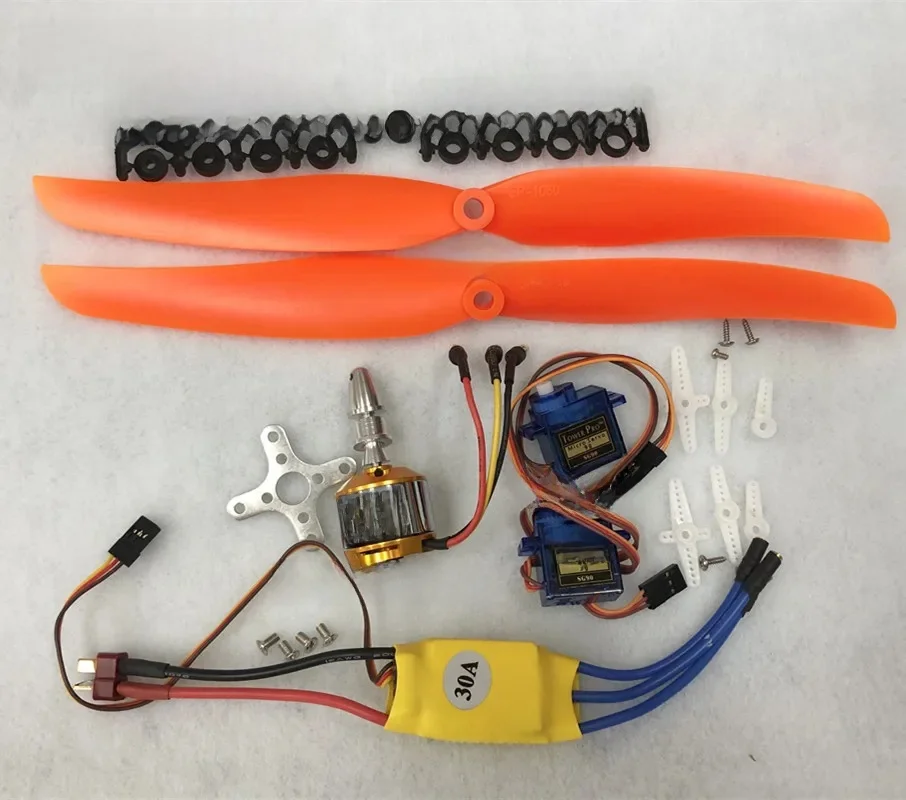 2212 A2212 1000KV Bezszczotkowy silnik 30A ESC Mocowanie silnika 1060 Śmigło SG90 9G Mikro serwo do helikoptera RC z stałym skrzydłem — zdjęcie 2