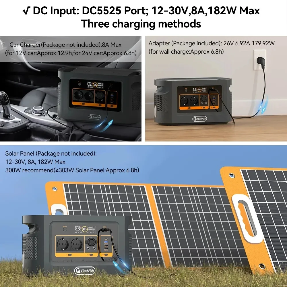 FF QE02D Rechargeable Portable Power Station 1008Wh 1200W 315000mAh/3.2V Solar Generator Outdoor Pure Sine Wave UPS - Image 3