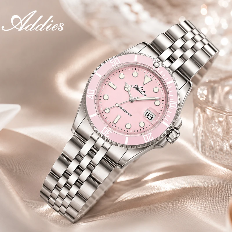 ADDIES 36mm Couple Watches Japan GM12 Steel Business Couple Quartz Watch Lover Gift BGW9/C3 Super Luminous 50m Waterproof Sport