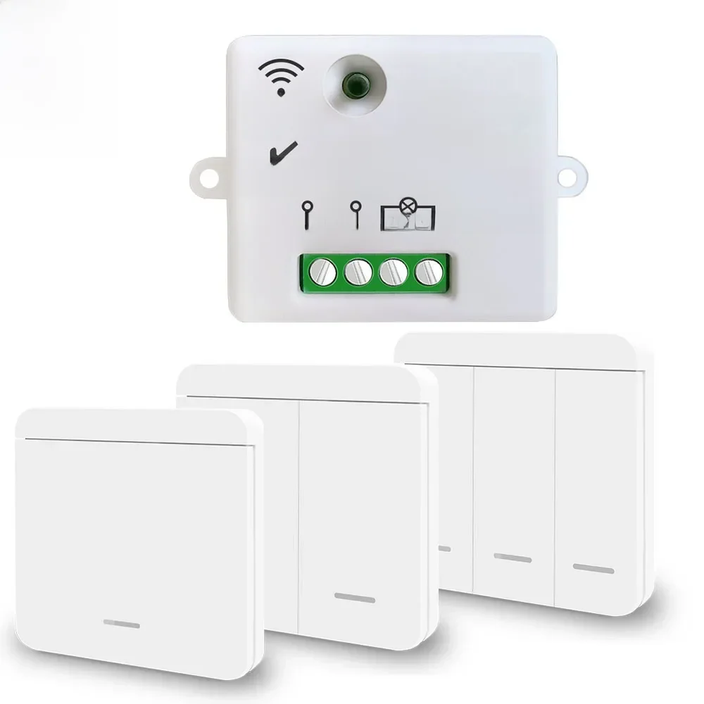 Bezprzewodowy pilot MINI przekaźnik przerywacz AC 85 ~ 240 V odbiornik i przełącznik ścienny RF 86 nadajnik panelu ściennego do lampy świetlnej — zdjęcie 2