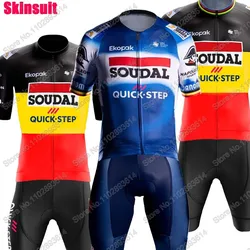 Skinsuit Soudal Quick Step Team Cycling 2024 Bodysuit World Champion Long Cycling Jerseys Set Race Clothing Jumpsuit MTB Maillot