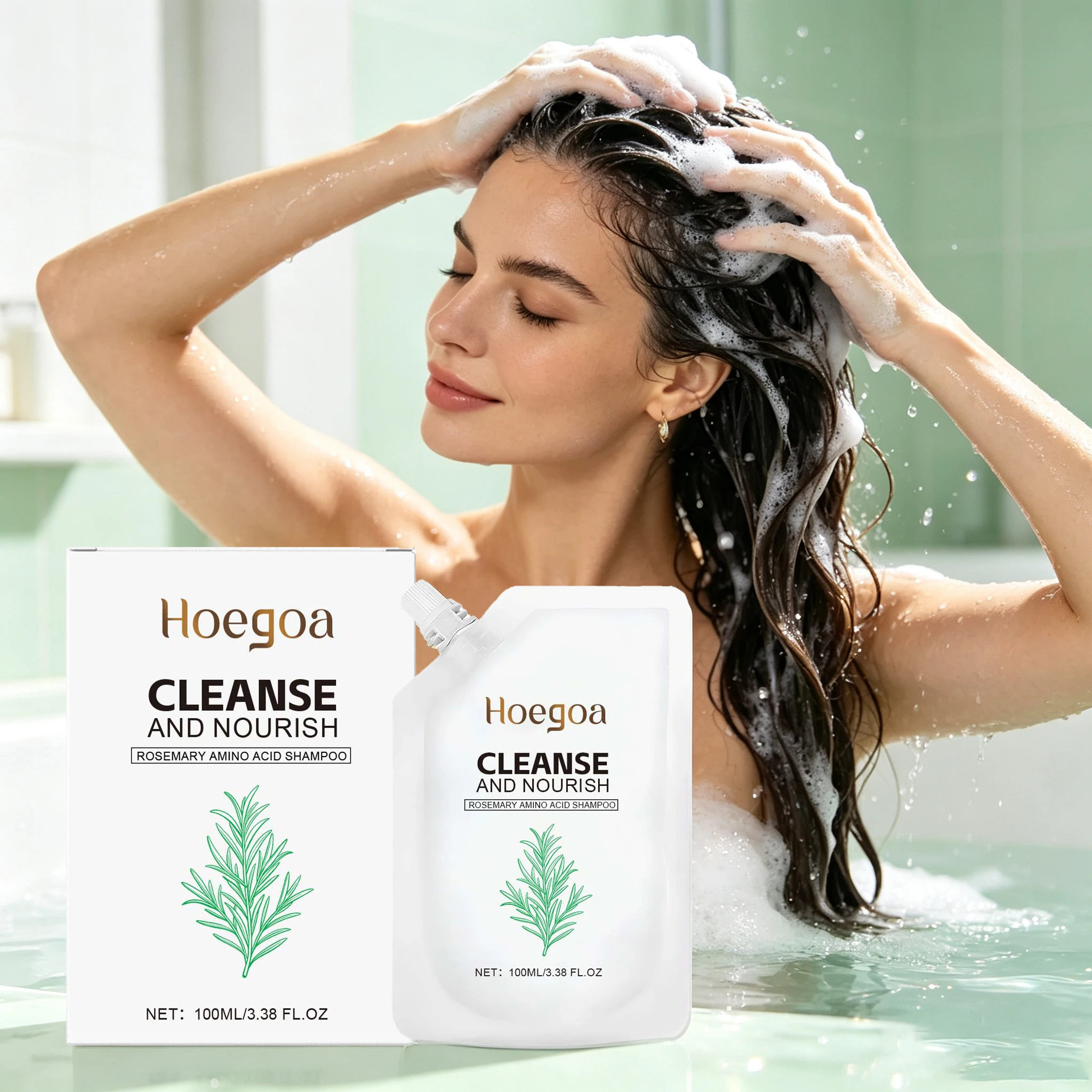 100ML Rosemary Hair Shampoo Gentle Cleaning Scalp Enhance Smoothness Volumizing Nourishing Hair Root Enhance Gloss Herbal Rich Bubble Hair Shampoo