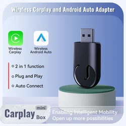 Acodo-Carplayドングルアダプター,ワイヤレスデバイス,Android自動,Bluetooth, GPSナビゲーション,Wifi,iOS,carplay