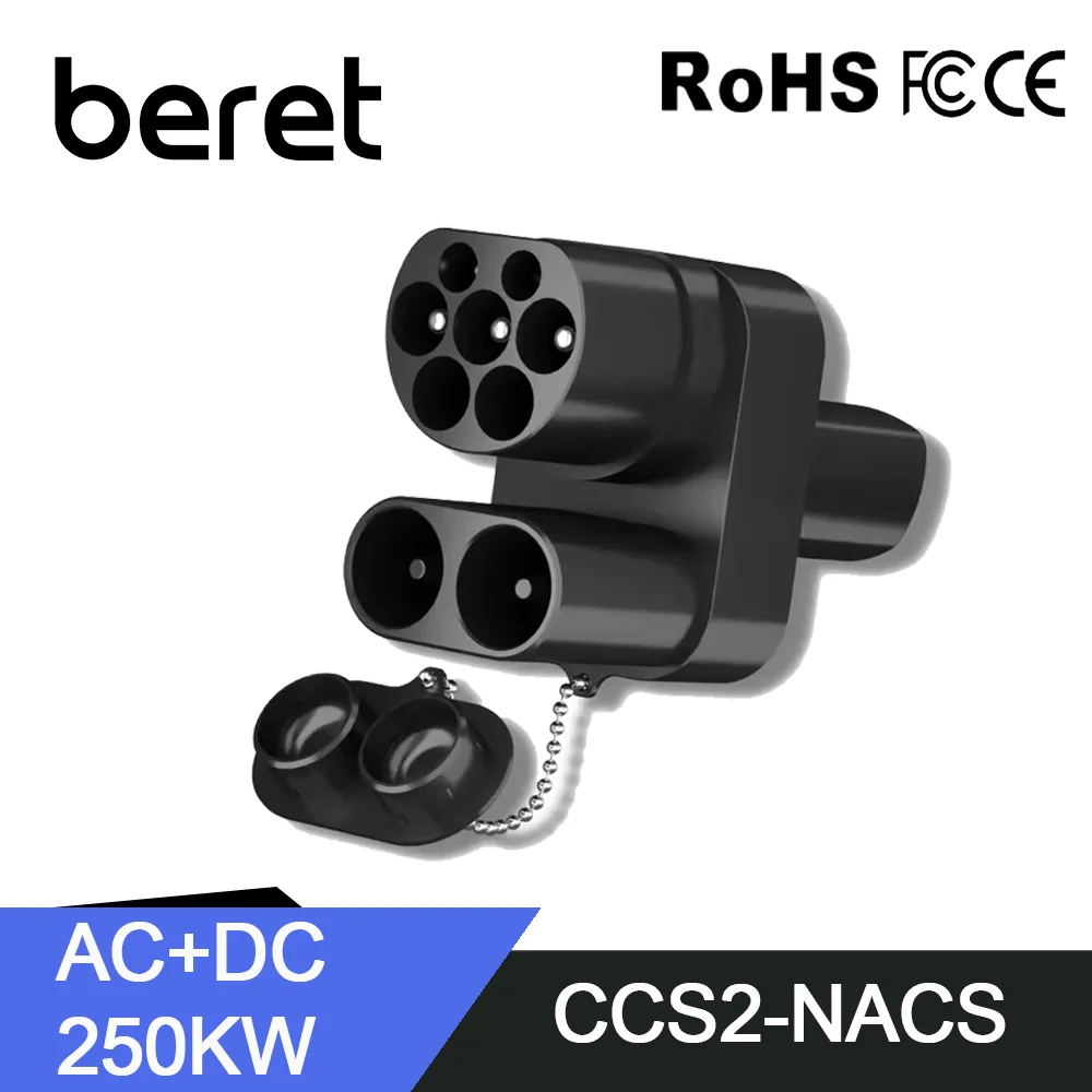 BERET CCS2 a NACS adattatore AC + DC adatto per NACS modello 3/X/Y Tesla ricarica rapida CCS2 adattatore Combo supporto CCS2 e caricabatterie Type2