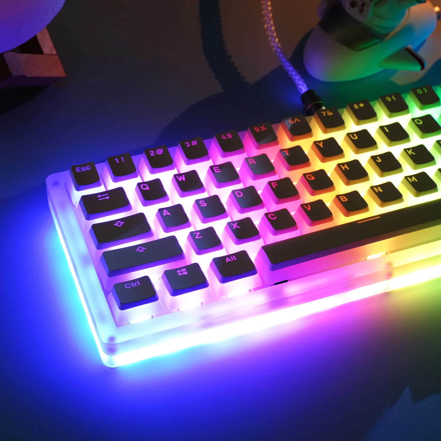 Teclas PBT de perfil OEM, kit de Teclado mecánico con 108 teclas Pudding para Cherry MX Switch, RGB, retroiluminado