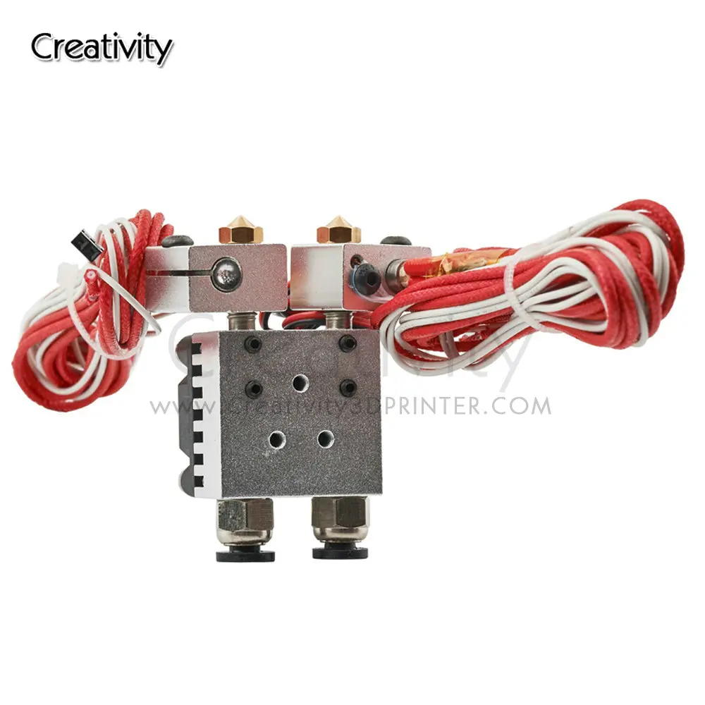 2 In 2 Out Extruder All Metal Hotend For 3D Chimera Hotend Kit Multi-extrusion V6 Dual Extruder 0.4mm/1.75mm 3D Printer Part