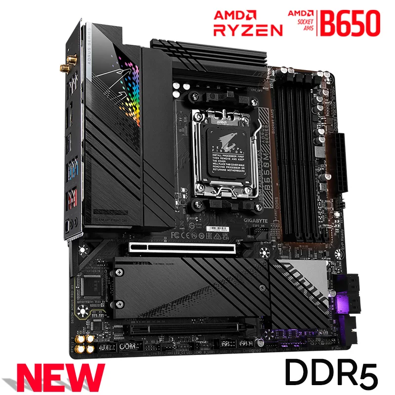 AMD RYZEN 9 7900X Processor AM5 With Gigabyte B650M AORUS PRO AX Motheboard AM5 Ryzen Kit AM5 R9 7900X CPU Combo DDR5 M.2 New