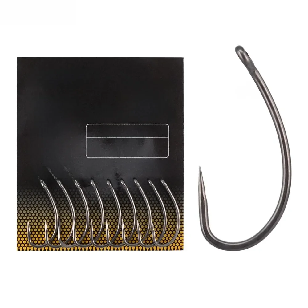 Hirisi 15 pièces hameçon sans ardillon en acier inoxydable à haute teneur en carbone avec oeil X502 accessoires de pêche