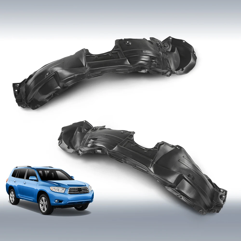 

Front Left Right Side Inner Fender Fit for 2008-2010 Toyota Highlander 538050E040, 538060E050 New Black Left and Right Side