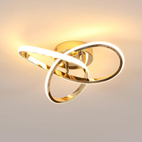 LED Ceiling Light 30W Flower Shape Gold Ceiling Lamp,3000K Warm Light,Modern Design for Living Room,Bedroom,Kitchen