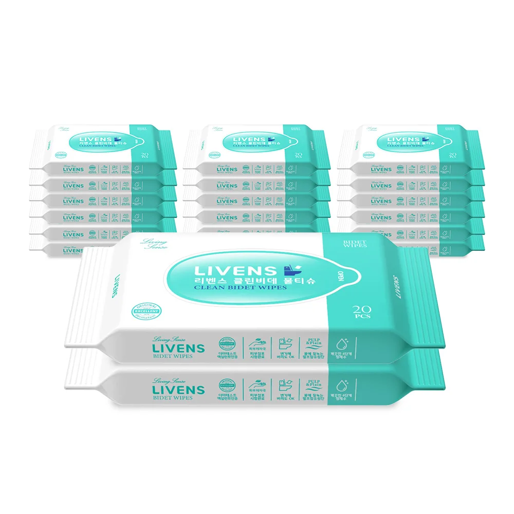 리벤스 소프트 클린 화장실 비데티슈 캡형 60매 10팩