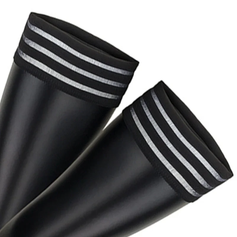 Grande taille Look mouillé PVC cuir Faux bottes Silicone tenir cuisse haute bas femmes Sexy pôle danse discothèque fête bonneterie