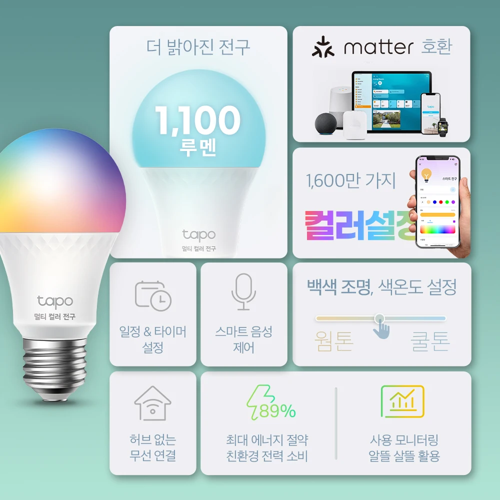 TIFI Link سائبة متعددة الألوان ، Wi-fi الذكية ، من 16 مليون لون ، Lumen ، Lumen ، L535E #6