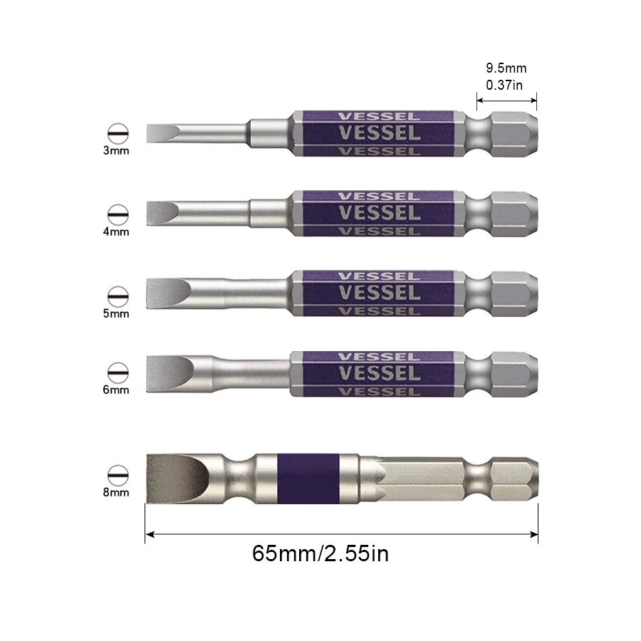 مجموعة لقم مفك مغناطيسي من VESSEL لمسامير فيليبس المشقوقة والعرافة ملحقات أدوات اليد ذات الرأس الواحد سلسلة GS35 #4