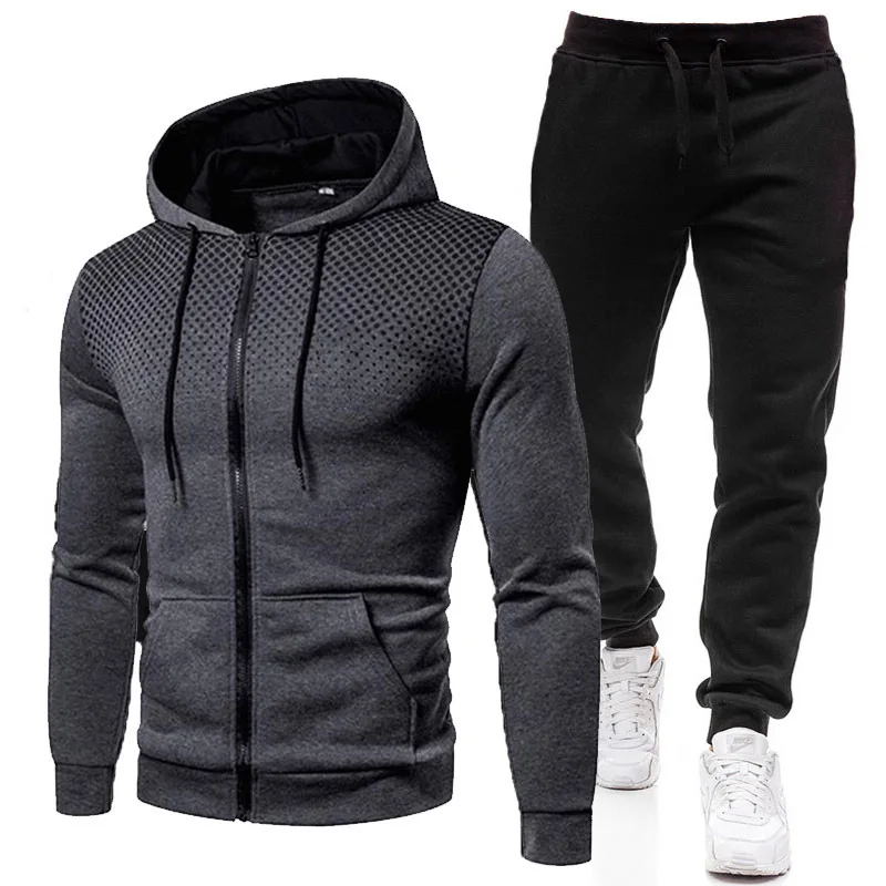 Casual Tracksuit Men Hooded Sweatshirt Outfit Spring Autumn Mens Sets Sportswear 2020 Male Hoodie+Pants 2PCS Jogging Sports Suit