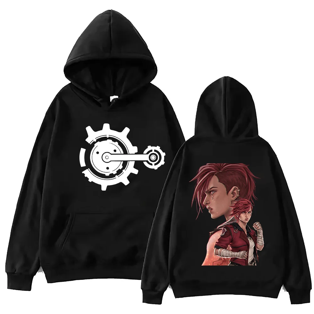 Arcane-Vi Graphic Hoodie Women Men Tracksuit Sudaderas Aesthetic Manga Casual Male Clothes Streetwear Sweatshirts