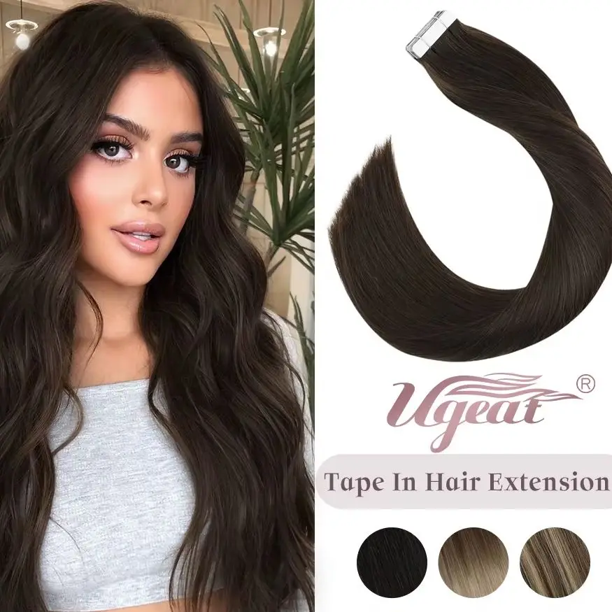 

Лента Ugeat Remy для наращивания человеческих волос, 100% настоящая лента для натуральных человеческих волос, 12-24 дюйма, 20 шт., 50 г в упаковке для вечеринки или свадьбы
