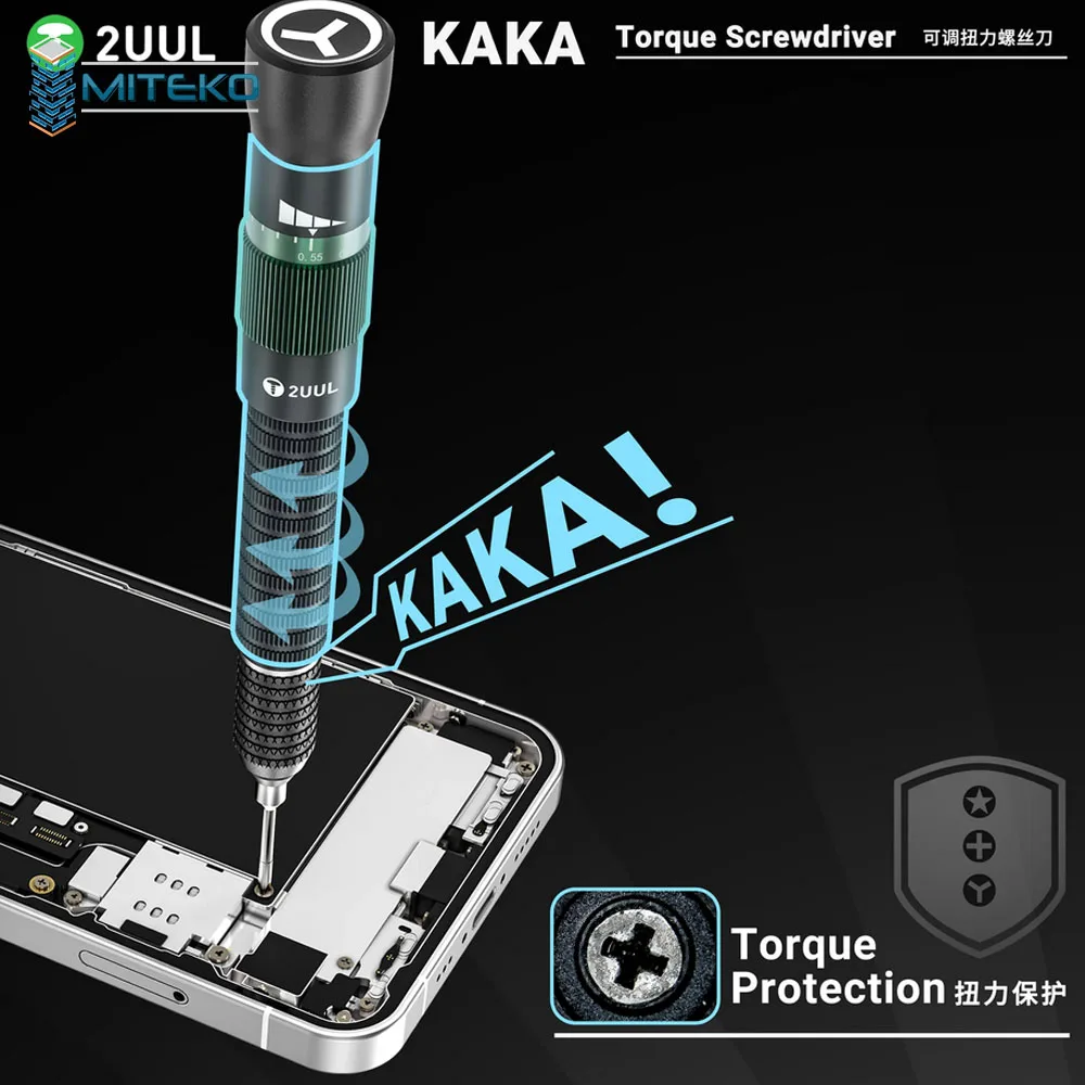 2UUL KAKA Adjustable Torque Screwdriver With Pentagonal 0.8 Cross 1.2 Y 0.6 Tool Precision Screwdriver Phone Disassembly Repair