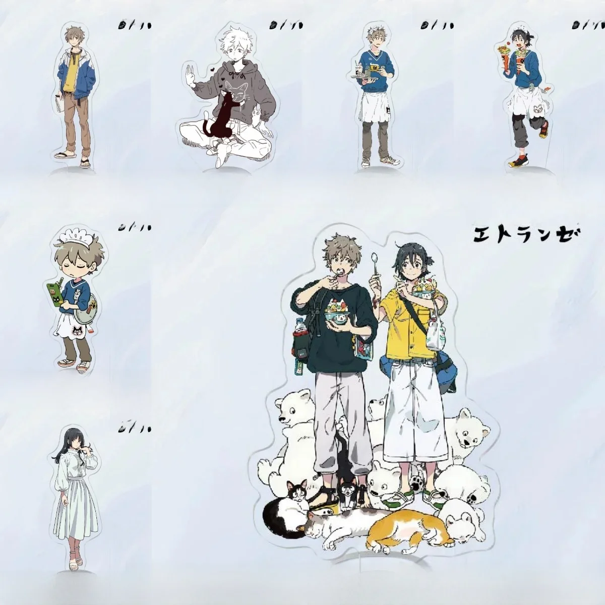 Figurine de dessin animé BL, support en acrylique, bord de mer, étranger Yaoi Mio et Shun, modèle d'amour pour garçons, Figurines d'ornement d'action pour la décoration de bureau