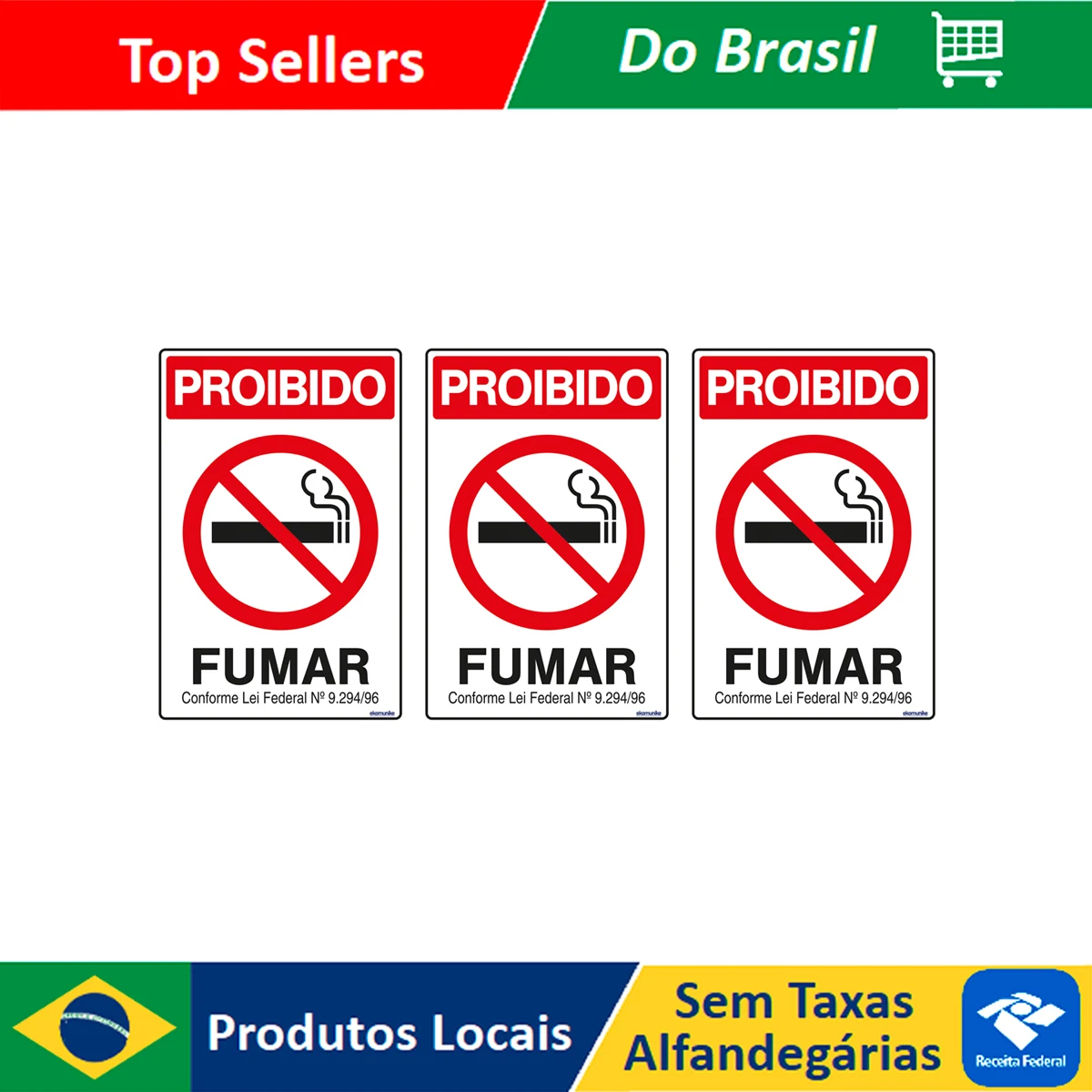 Combo 3 Signs No Smoking 20x30 Ekomunike - P-5 F9e