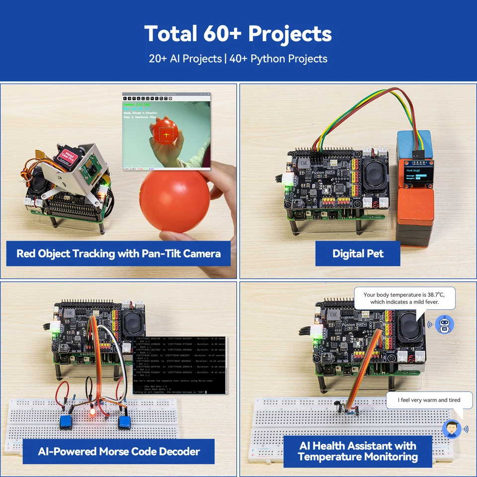 SunFounder AI Fusion Lab Kit for Raspberry Pi 5/4/3B+/Zero 2w