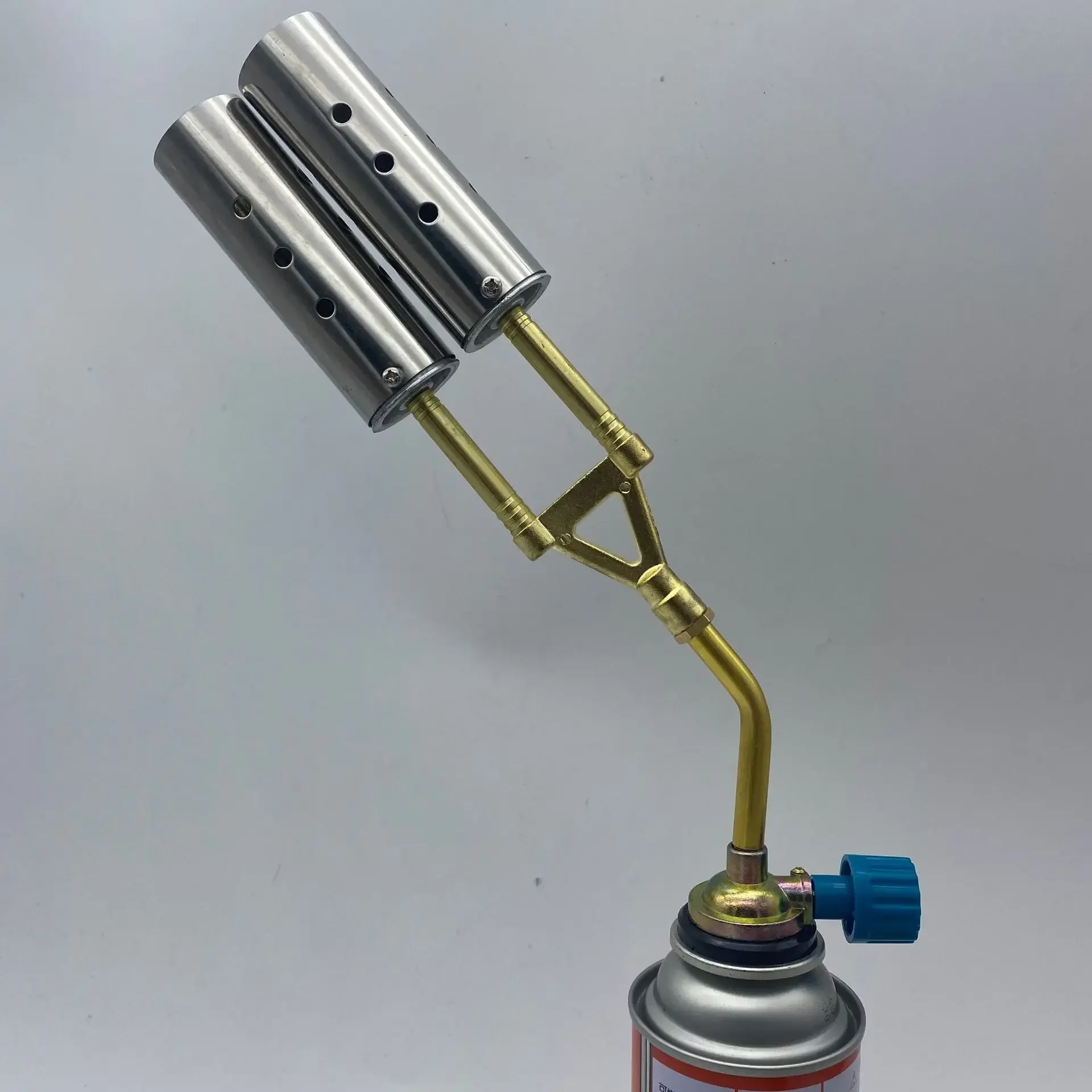 Pistolet à Double flamme en métal, brûleur au Butane, soudage à haute température, torche à gaz, briquet pour Camping barbecue, chauffage, allumage, brûleur à gaz Butane