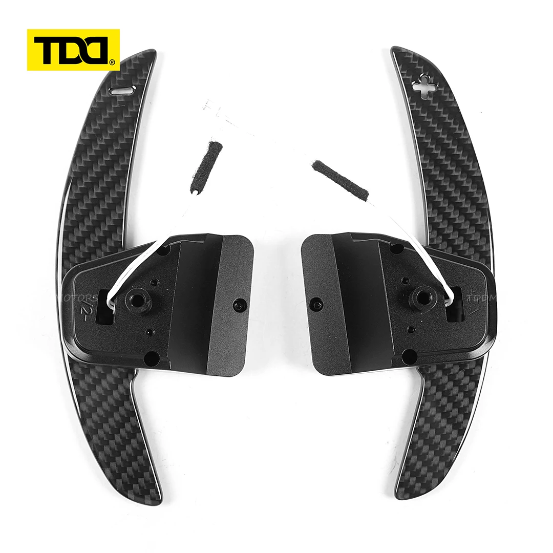 TDD لامعة/ماتي ألياف الكربون المغناطيسي مجداف شيفتر لفولكس واجن جولف 8 MK8 GTI جولف R بولو عجلة القيادة التحول مجداف
