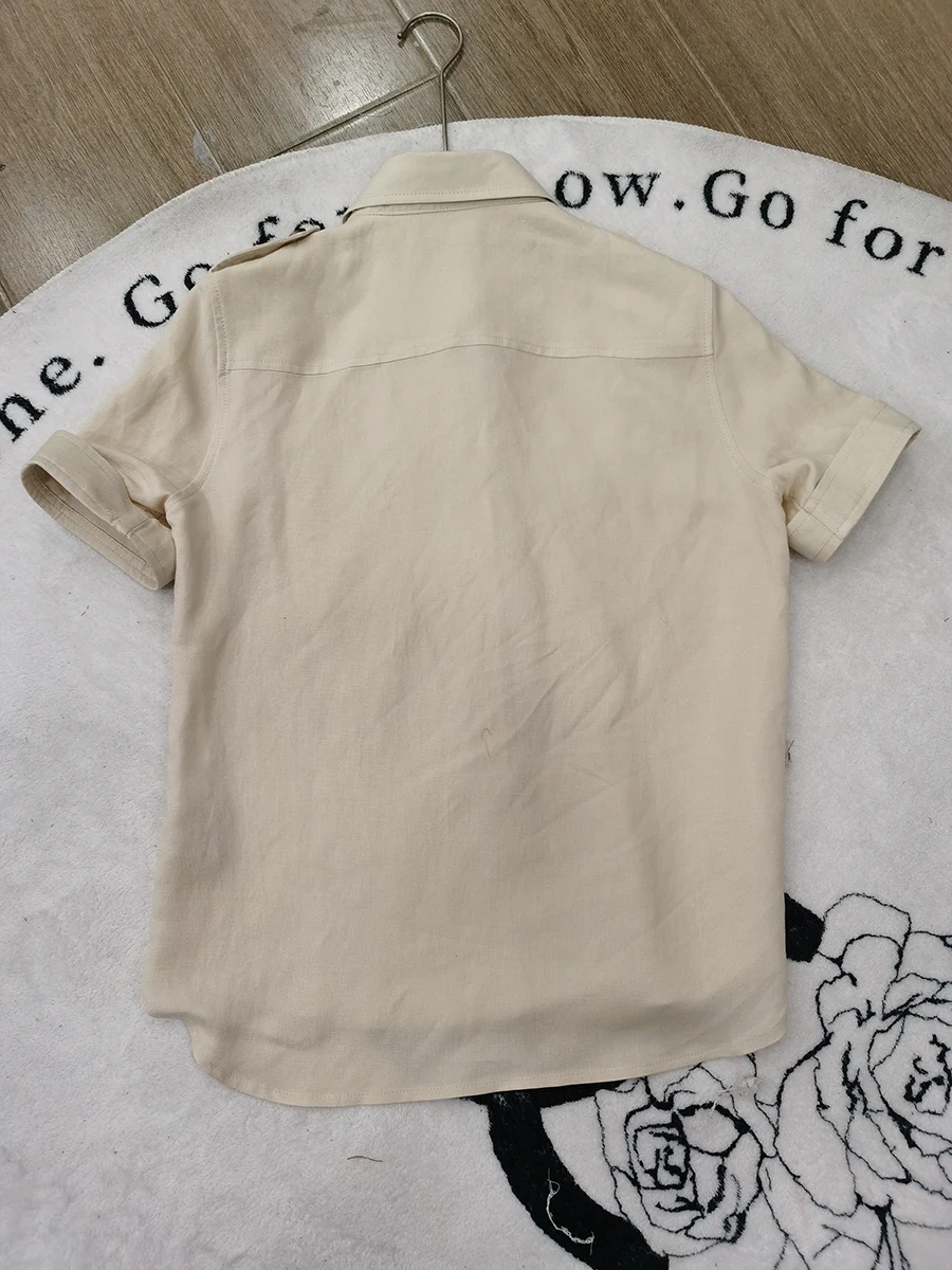 Minimal business lady summer women's solid color 100% linen pant suit