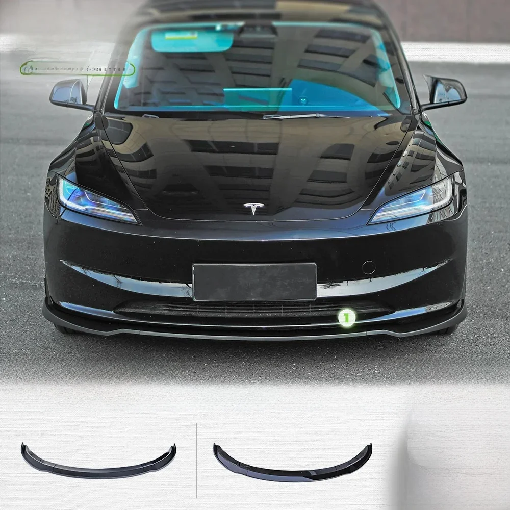 Zderzak przedni do Tesla Model 3 Highland 2024 DC Sport Osłona przednia Spoiler ABS Czarny Karoseria Zestawy Auto Akcesoria — zdjęcie 2