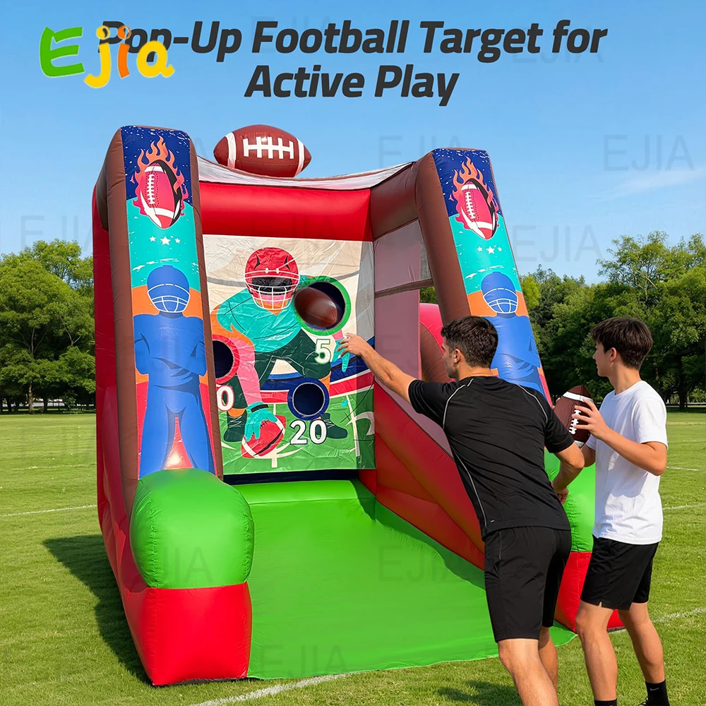 

Надувная карнавальная игра 12 футов с 2 мячами - Футбольная мишень для метания с воздуходувкой, игра-челлендж для веселья в помещении/на улице