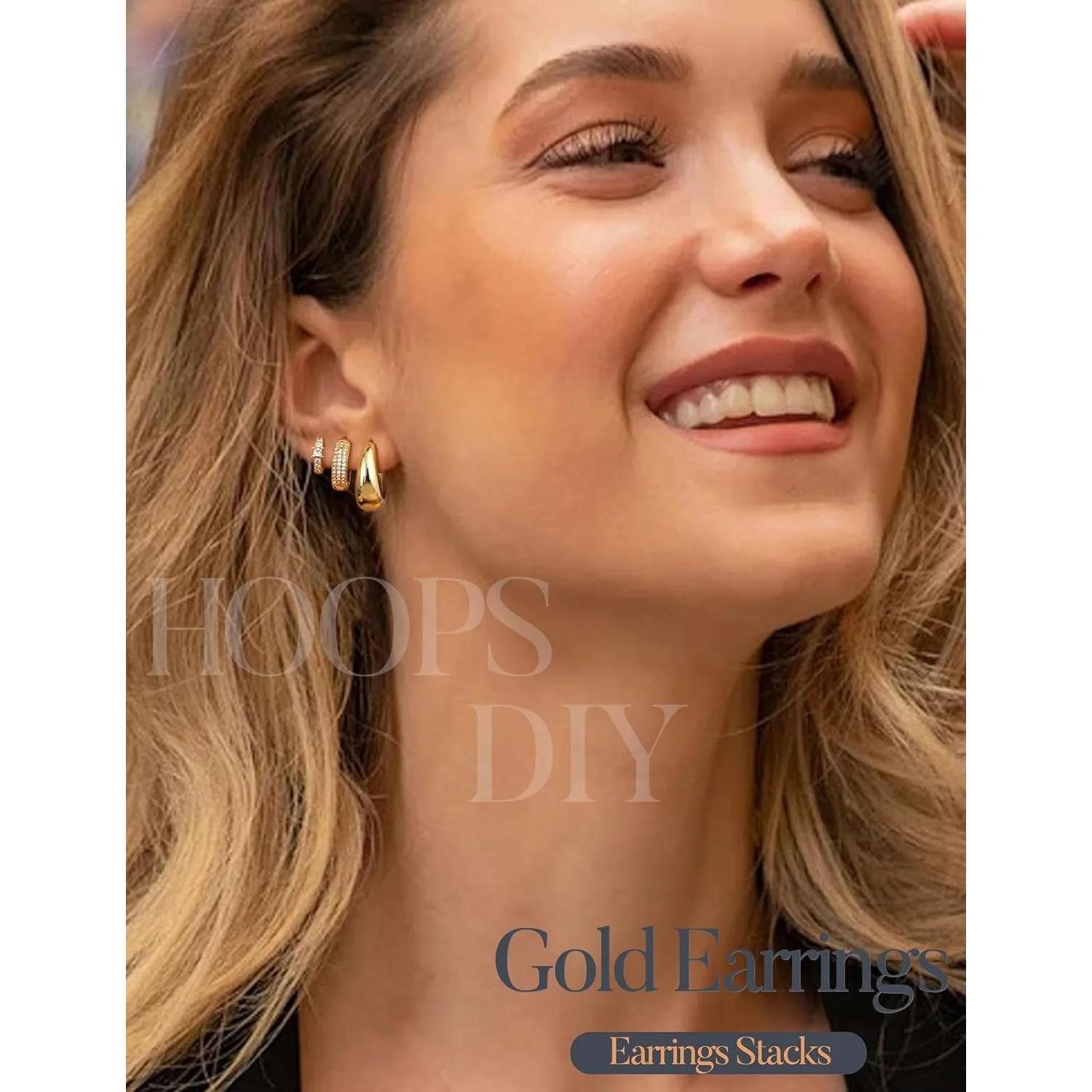 3 Pairs 14K Gold/Silver Plated Small Chunky Huggie Hoop Earrings Set for Women Hypoallergenic Non Tarnish Lightweight Stackable Ear Jewelry for Multiple Piercing Sensitive Ears Trendy Dainty Wear Party Holiday Birthday Gift Fashion Accessories