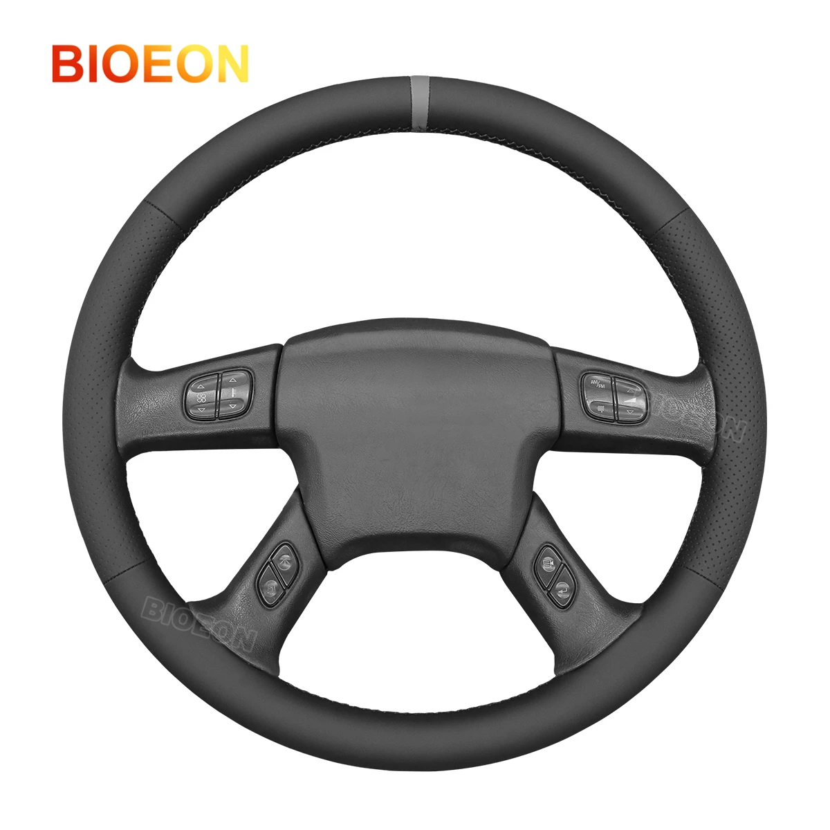 Bioeon Black PU Leather Car Steering Wheel Cover for Chevrolet (Chevy) Silverado 1500 2500 2500HD Classic 3500 TrailBlazer